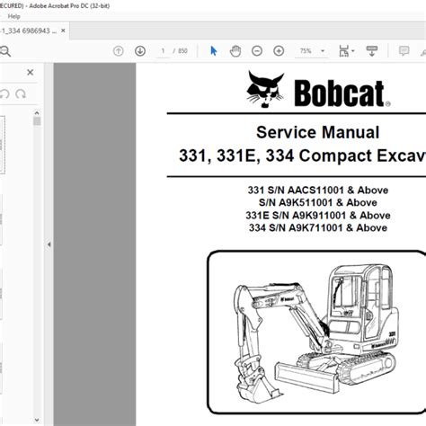 331e bobcat mini excavator|bobcat 331 owners manual.